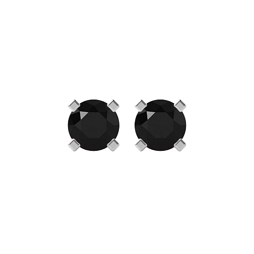 4 Prong square claws Black Diamond Earrings