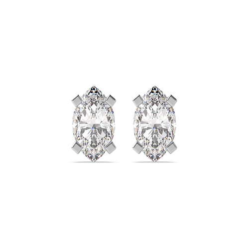 4 Prong Marquise square claws Diamond Earrings