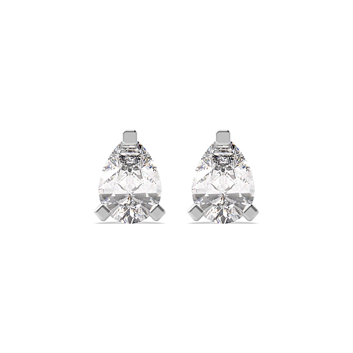 Prong Pear square claws Diamond Earrings
