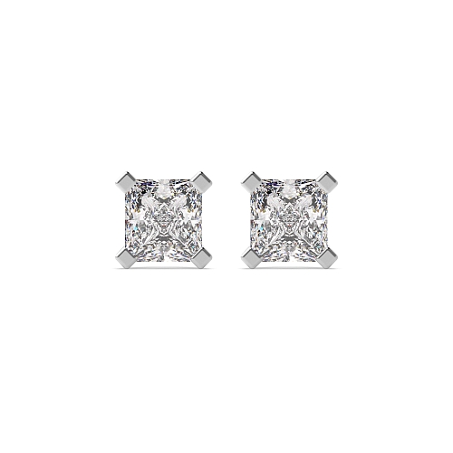 4 Prong Princess square claws Diamond Earrings