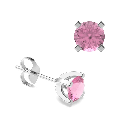 4 Prong square claws Tourmaline Diamond Earrings