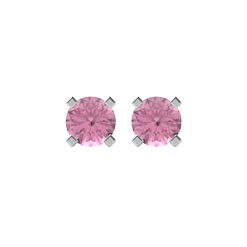 4 Prong square claws Tourmaline Diamond Earrings