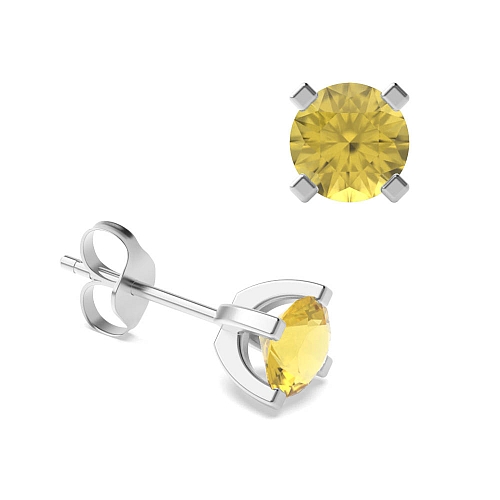 4 Prong square claws Topaz Diamond Earrings