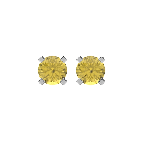 4 Prong square claws Topaz Diamond Earrings