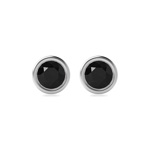 Bezel Setting Classic Black Diamond Earrings