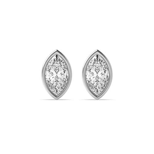 Bezel Setting Marquise Classic Diamond Earrings