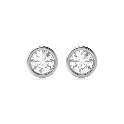 Bezel Setting classic Lab Grown Diamond Stud Earrings