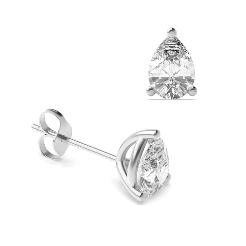 Prong Pear Round claw Diamond Earrings