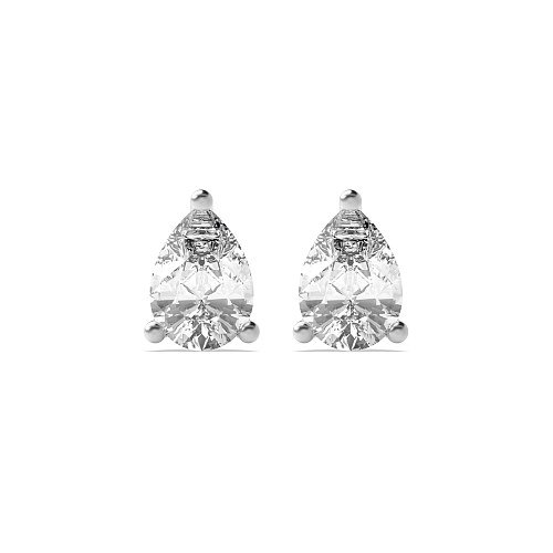 Prong Pear Round claw Diamond Earrings