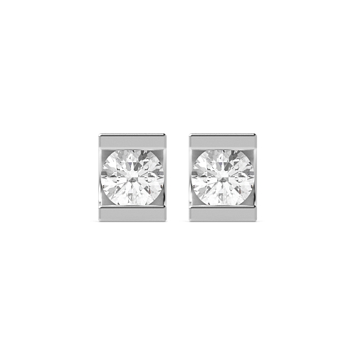 Channel Setting Round Tension Diamond Earrings