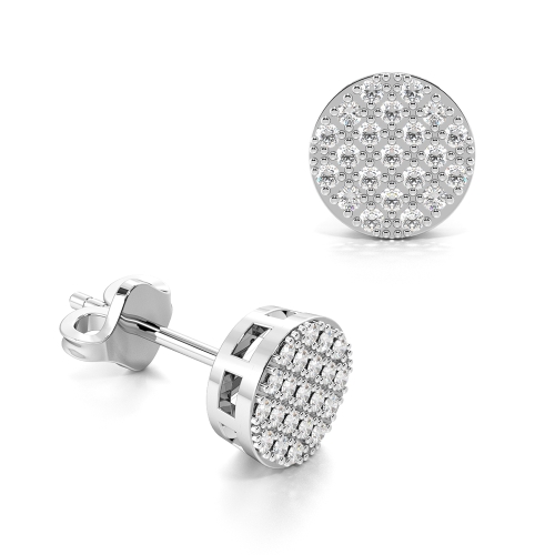 Pave Set carnation Lab Grown Diamond Stud Earrings For Mens & Women (5.00mm-9.00mm)