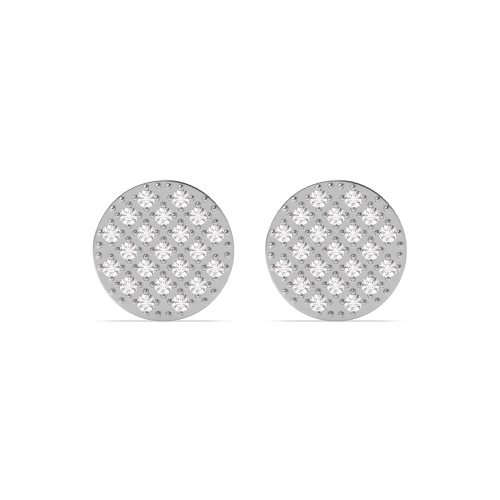 Pave Setting Round Moissanite Cluster Earrings