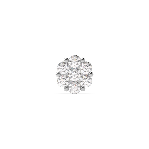 6 Prong Round Flower shaped 6.50mm Single Diamond Earring