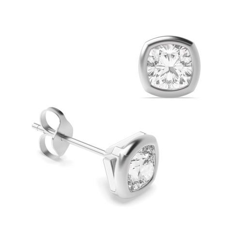 Bezel Setting Stud Diamond Earrings