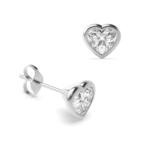 Prong Heart Delicate Diamond Earrings