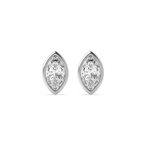 Bezel Setting Marquise delicate Stud Earrings