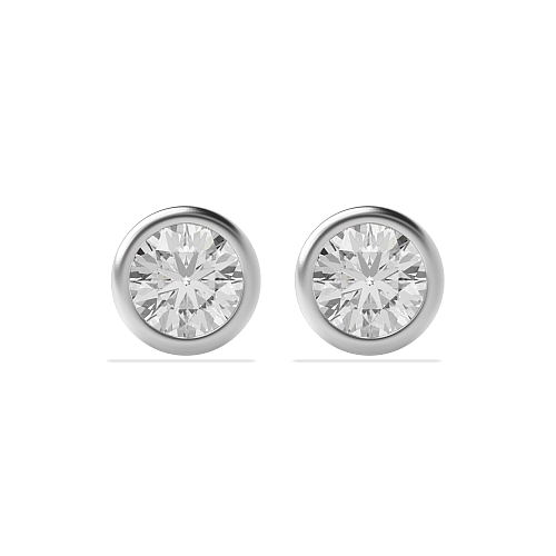 Bezel Setting Silver delicate Stud Earrings