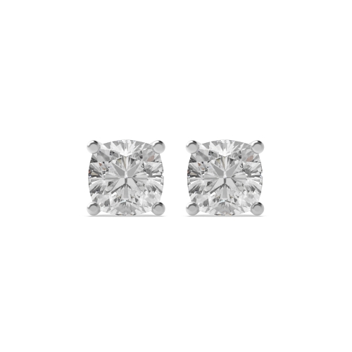 3 Prong Cushion SolitairePhase Stud Earrings
