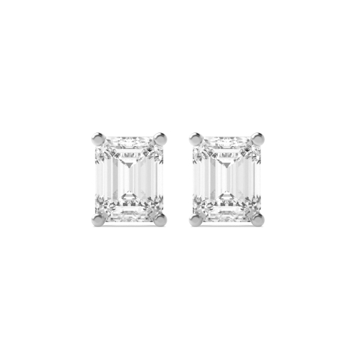 3 Prong Emerald SolitairePhase Stud Earrings
