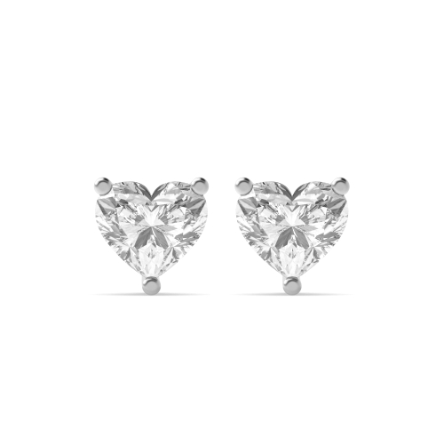Prong Heart SolitairePhase Stud Earrings
