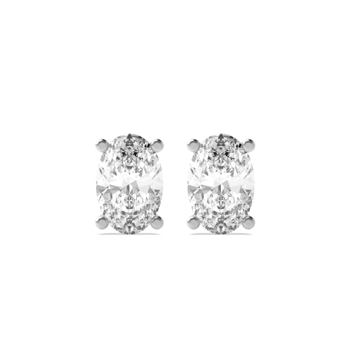 3 Prong Oval SolitairePhase Stud Earrings