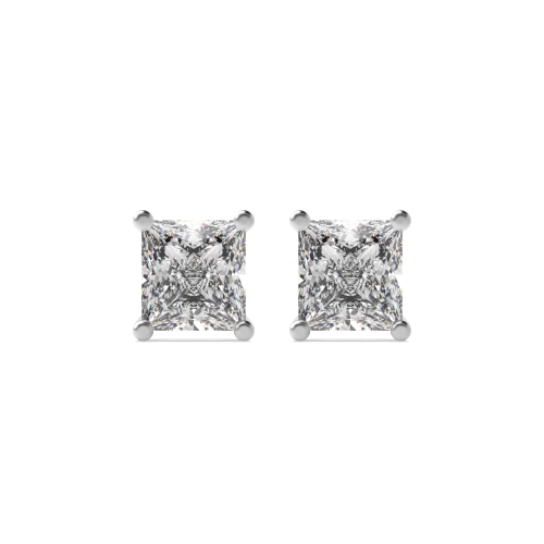 3 Prong Princess SolitairePhase Stud Earrings