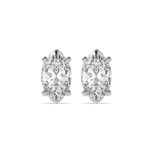 3 Prong Marquise tear drop Stud Earrings