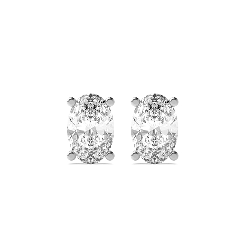 3 Prong Oval Tear drop Diamond Earrings