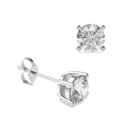 3 Prong Round Tear drop Stud Diamond Earrings