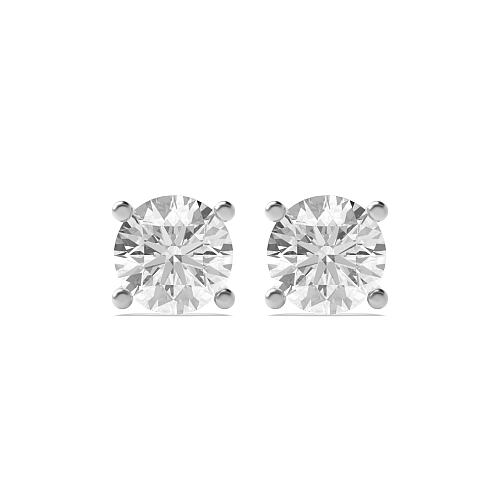 3 Prong Round Tear drop Stud Diamond Earrings