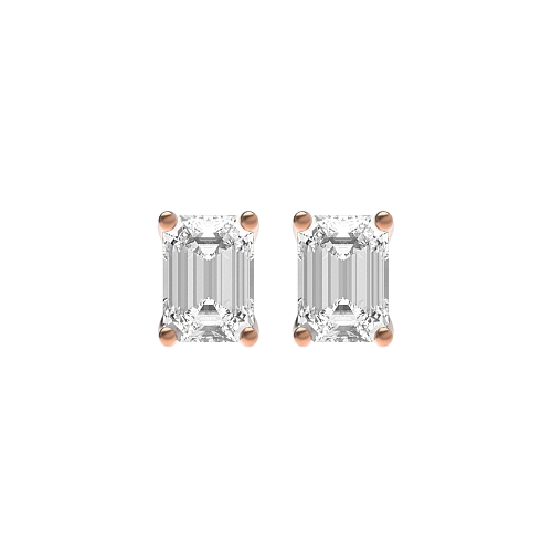 4 Prong Rose Gold Classic Diamond Earrings