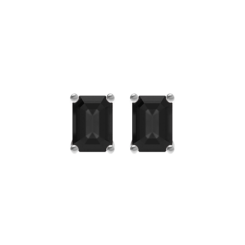 4 Prong Classic Black Diamond Earrings