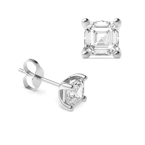 4 Prong Asscher Classic Diamond Earrings