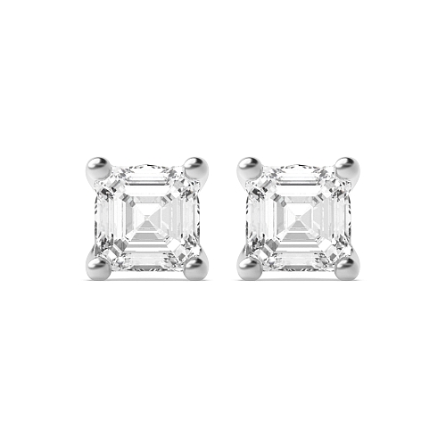 4 Prong Asscher Classic Diamond Earrings