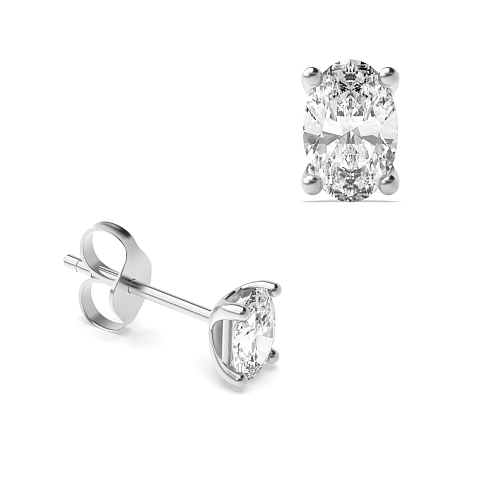 4 Prong Oval Classic Diamond Earrings
