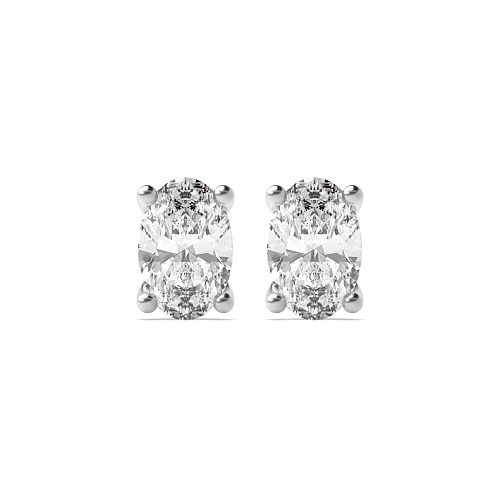 4 Prong Oval Classic Diamond Earrings