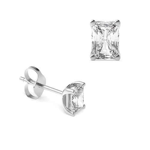4 Prong Radiant Classic Diamond Earrings