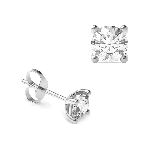 4 Prong Round Classic Stud Diamond Earrings