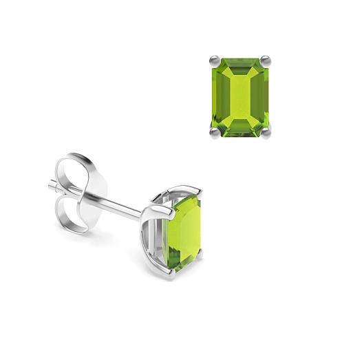 4 Prong Classic Peridot Diamond Earrings