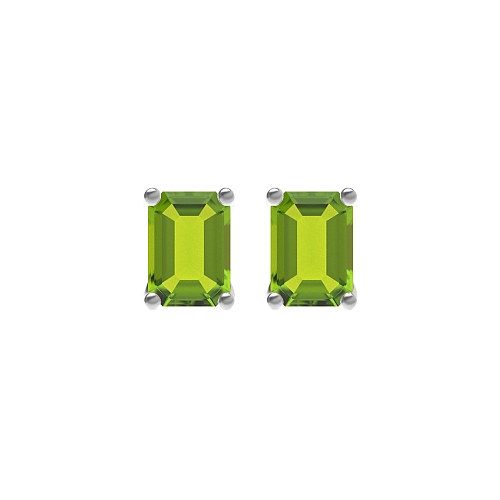 4 Prong Classic Peridot Diamond Earrings