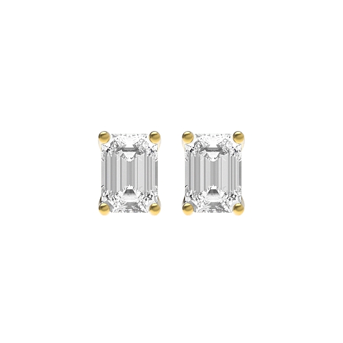 4 Prong Yellow Gold Classic Diamond Earrings