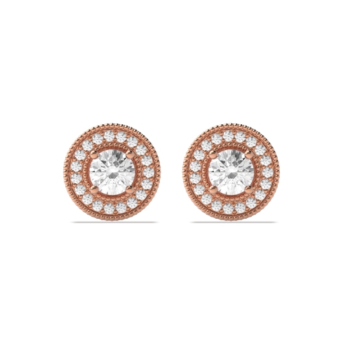 4 Prong Round Rose Gold Stud Earrings