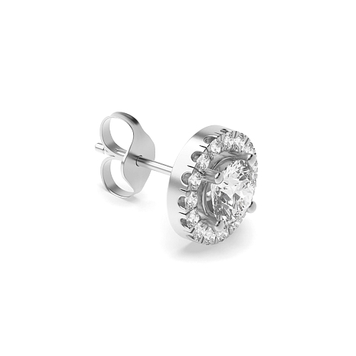 4 Prong halo Stud Earrings