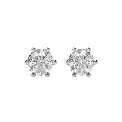 2 carat  6 Prong Round Open set Diamond Earrings