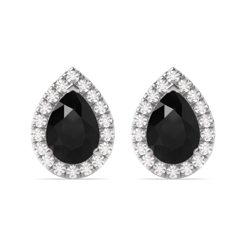 Prong Pear SparkStud Black Diamond Stud Earrings