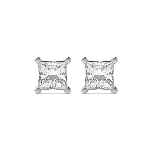 2 carat  4 Prong Princess Casual Diamond Earrings