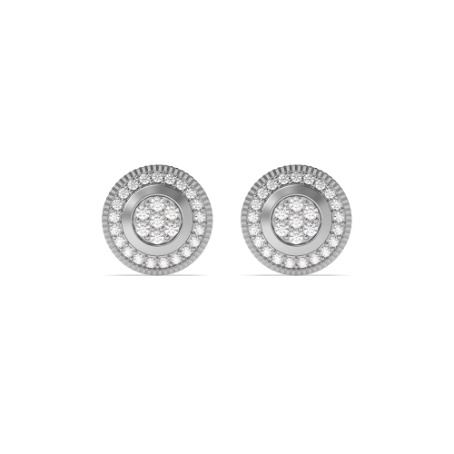 4 Prong Round elegant Stud Earrings