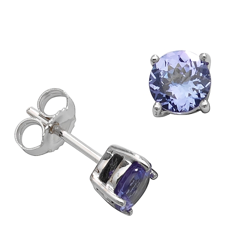 4 Prong Round Tanzanite Gemstone Diamond Jewellery Gifts Idea
