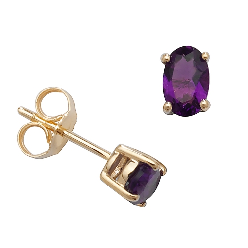 4 Prong Oval Yellow Gold Basket set 6x4mm Lab Grown Diamond Earrings