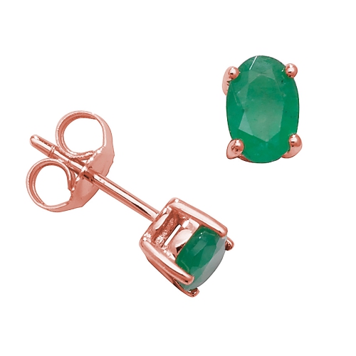 4 Prong Oval Rose Gold Basket set 6x4mm Lab Grown Diamond Earrings